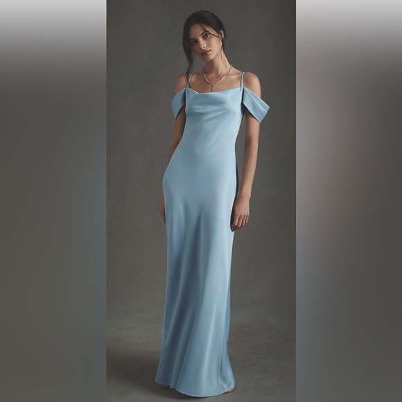 retired BHLDN bridesmaid style Ira light blue perfect condition - Picture 1 of 2